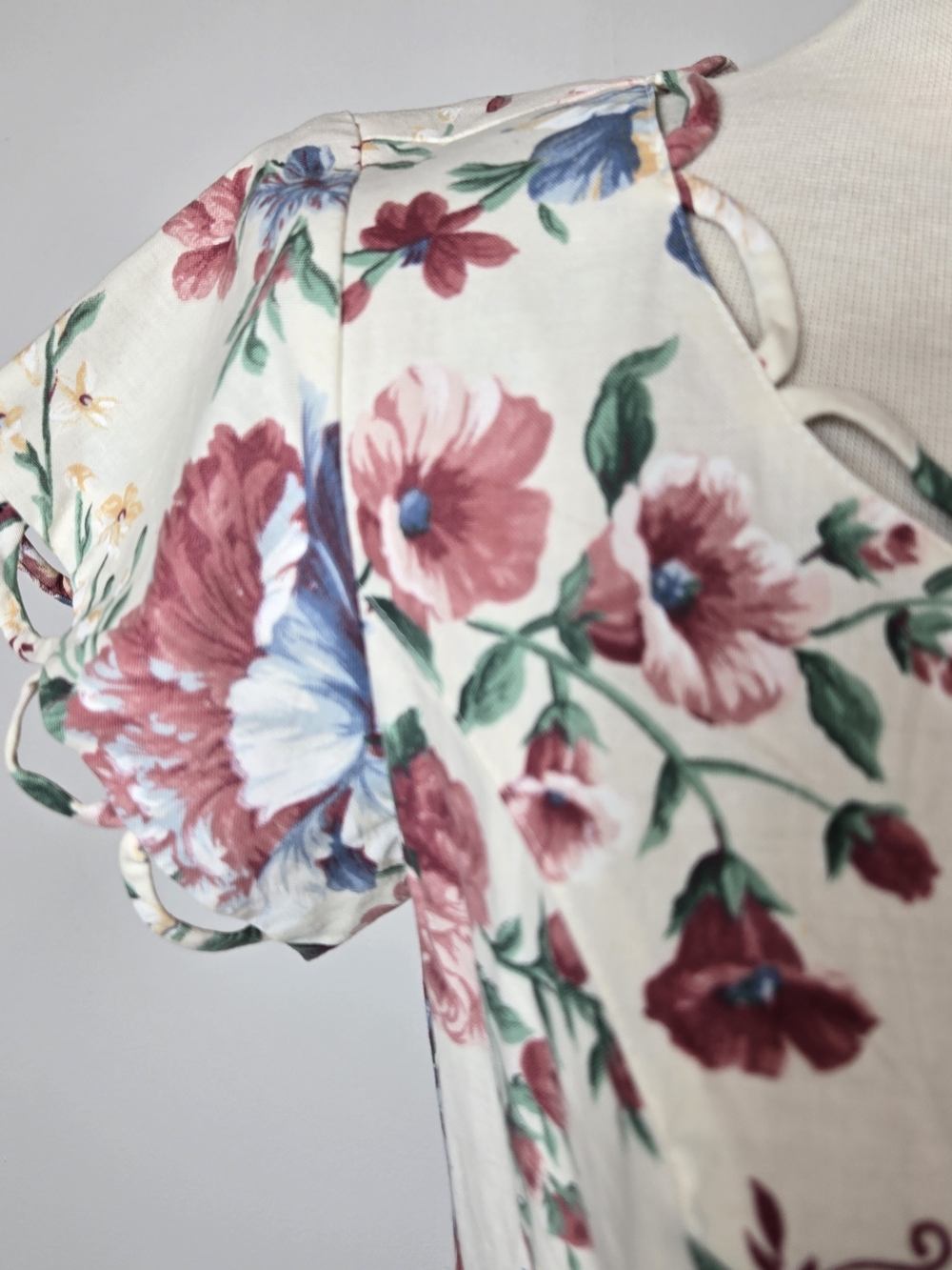 Vintage Clues Garden Floral Cottagecore Prairie Midi Dress Romantic Boho Size 8 - Picture 4 of 10